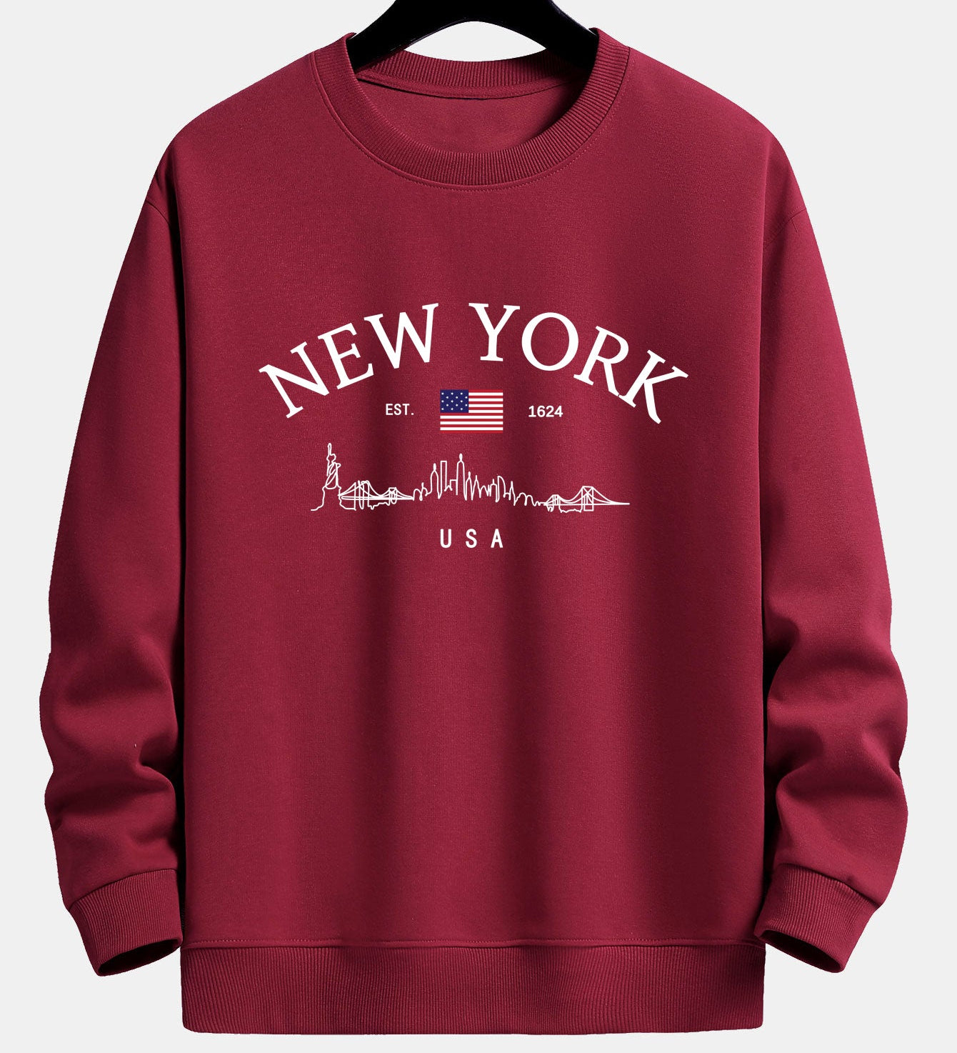 Mikina s voľným strihom a potlačou New York