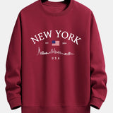 Mikina s voľným strihom a potlačou New York