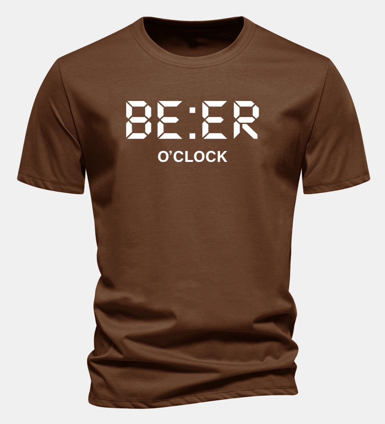 Tričko z bavlny s pravidelným strihom a potlačou „Beer O'Clock“