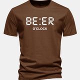 Tričko z bavlny s pravidelným strihom a potlačou „Beer O'Clock“