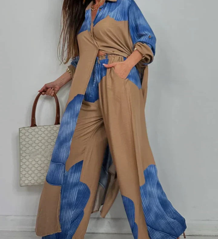 Ileana – Chic Letný Set s Patchwork Vzorom