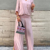 Larisa – Chic Letný Set s Voľnými Nohavicami