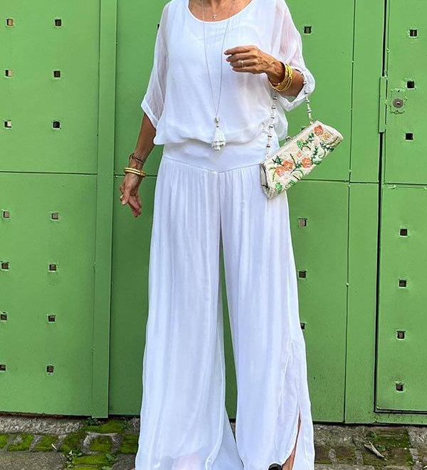 Larisa – Chic Letný Set s Voľnými Nohavicami