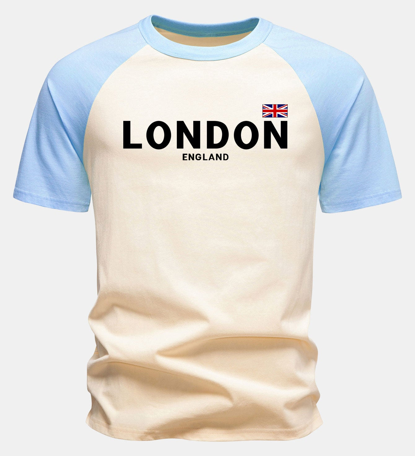 T-shirt z bavlny s potlačou «England London» s raglánovými rukávmi