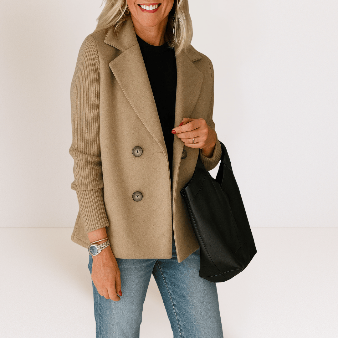 Marta™ | Elegantný kabát s chlpatými rukávmi