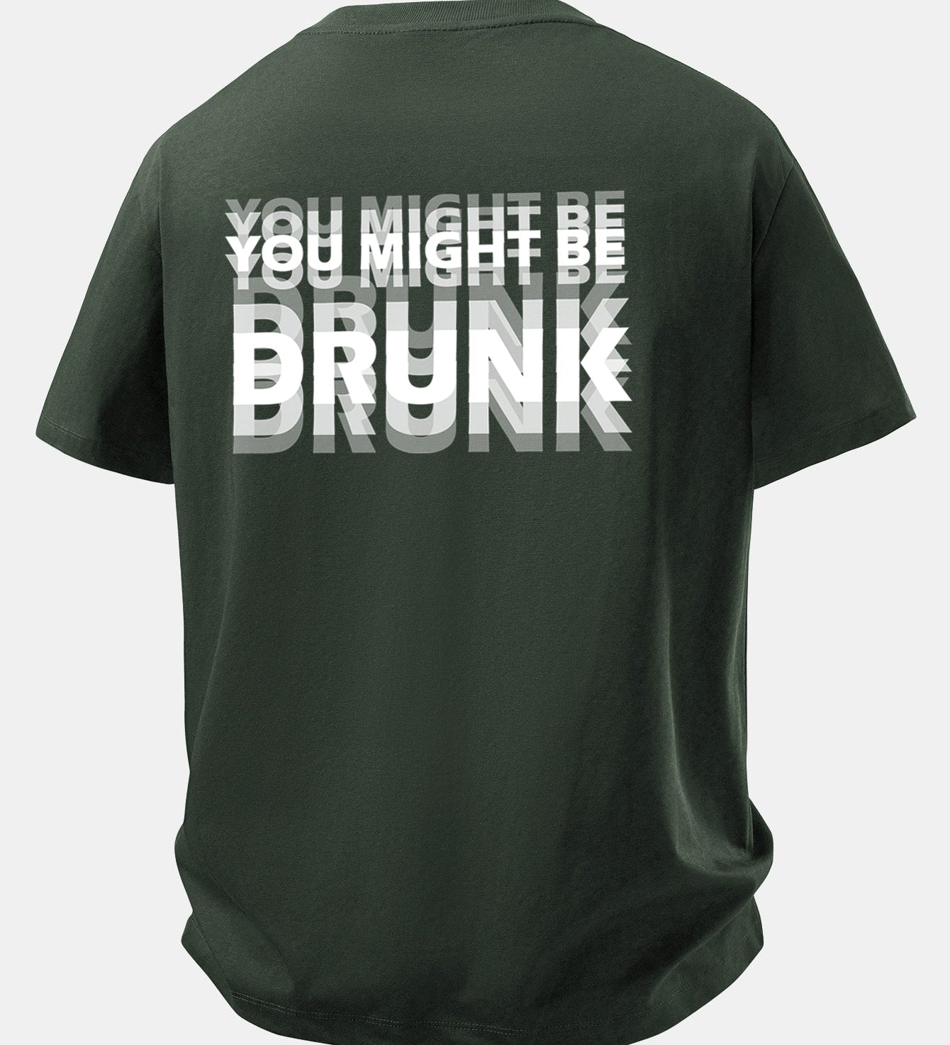 Tričko z bavlny s voľným strihom a potlačou na chrbte „You Might Be Drunk“