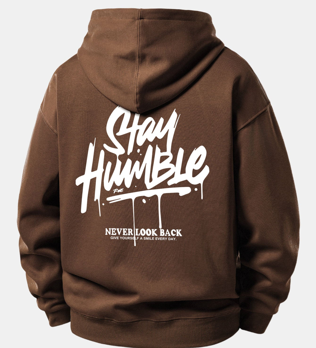 Mikina s kapucňou vo voľnom strihu s potlačou „Stay Humble“