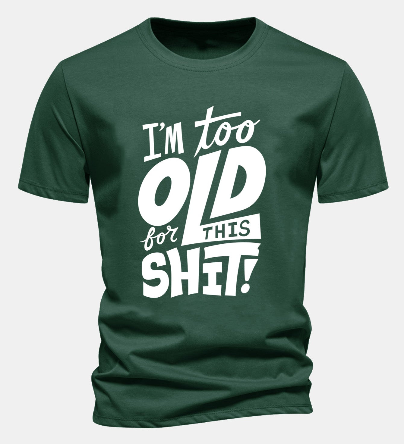 Bavlnené tričko s potlačou "Regular Fit I'm Too Old For This Shit"