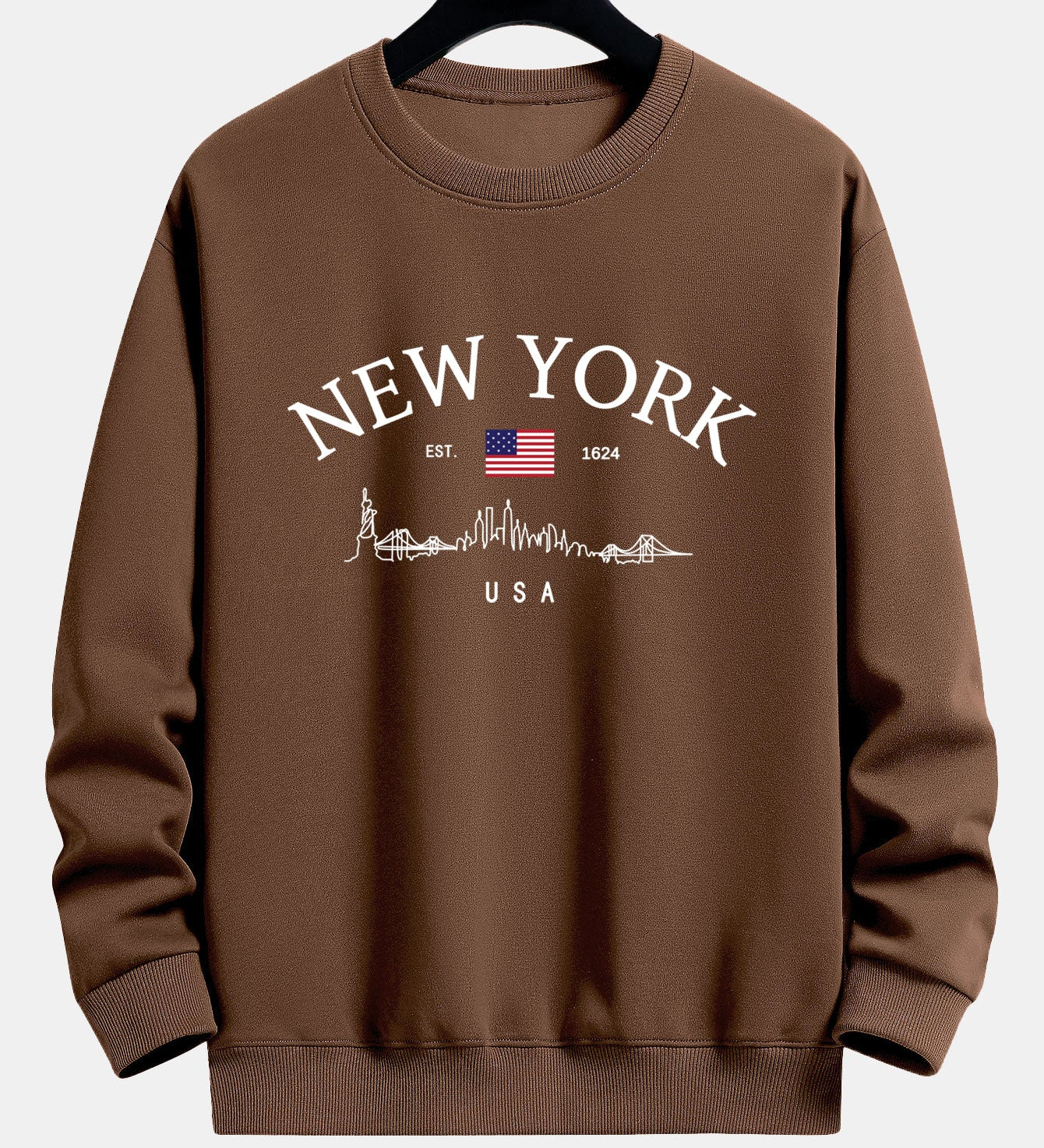 Mikina s voľným strihom a potlačou New York