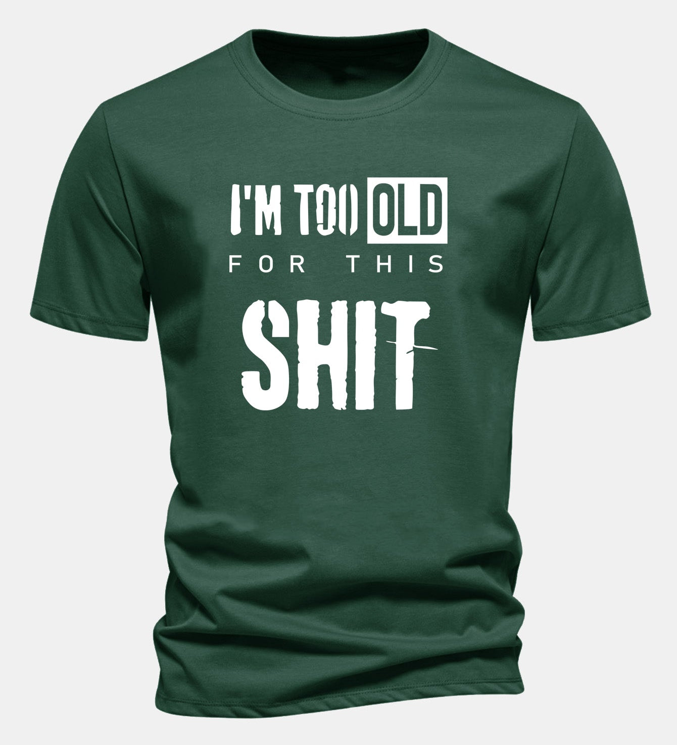 Tričko z bavlny s klasickým strihom a potlačou „I'm Too Old For This Shit“