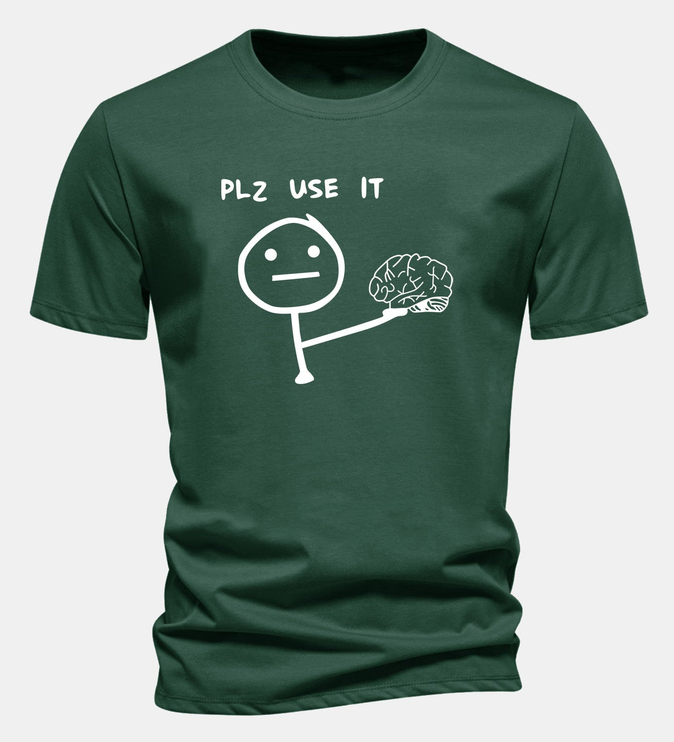 Bavlnené tričko s klasickým strihom a potlačou „Please Use It Brain“