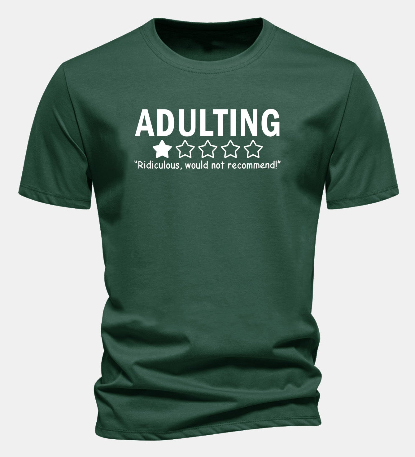 Bavlnené tričko s potlačou "Adulting", klasický strih
