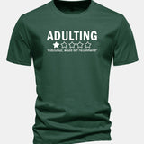 Bavlnené tričko s potlačou "Adulting", klasický strih