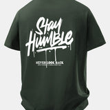 Pohodlné bavlnené tričko s potlačou Stay Humble