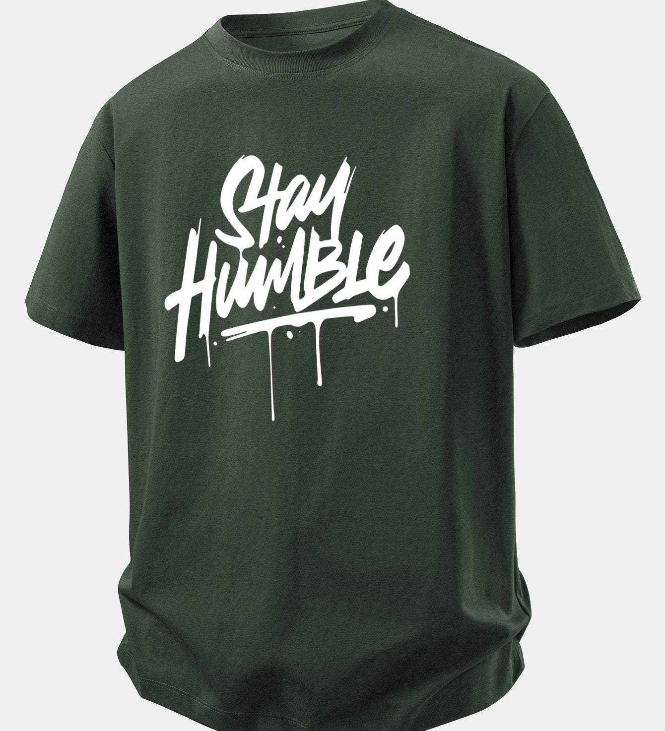 Bavlnené tričko s voľným strihom a potlačou Stay Humble