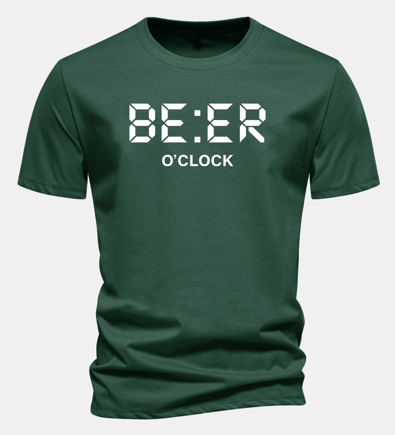 Tričko z bavlny s pravidelným strihom a potlačou „Beer O'Clock“