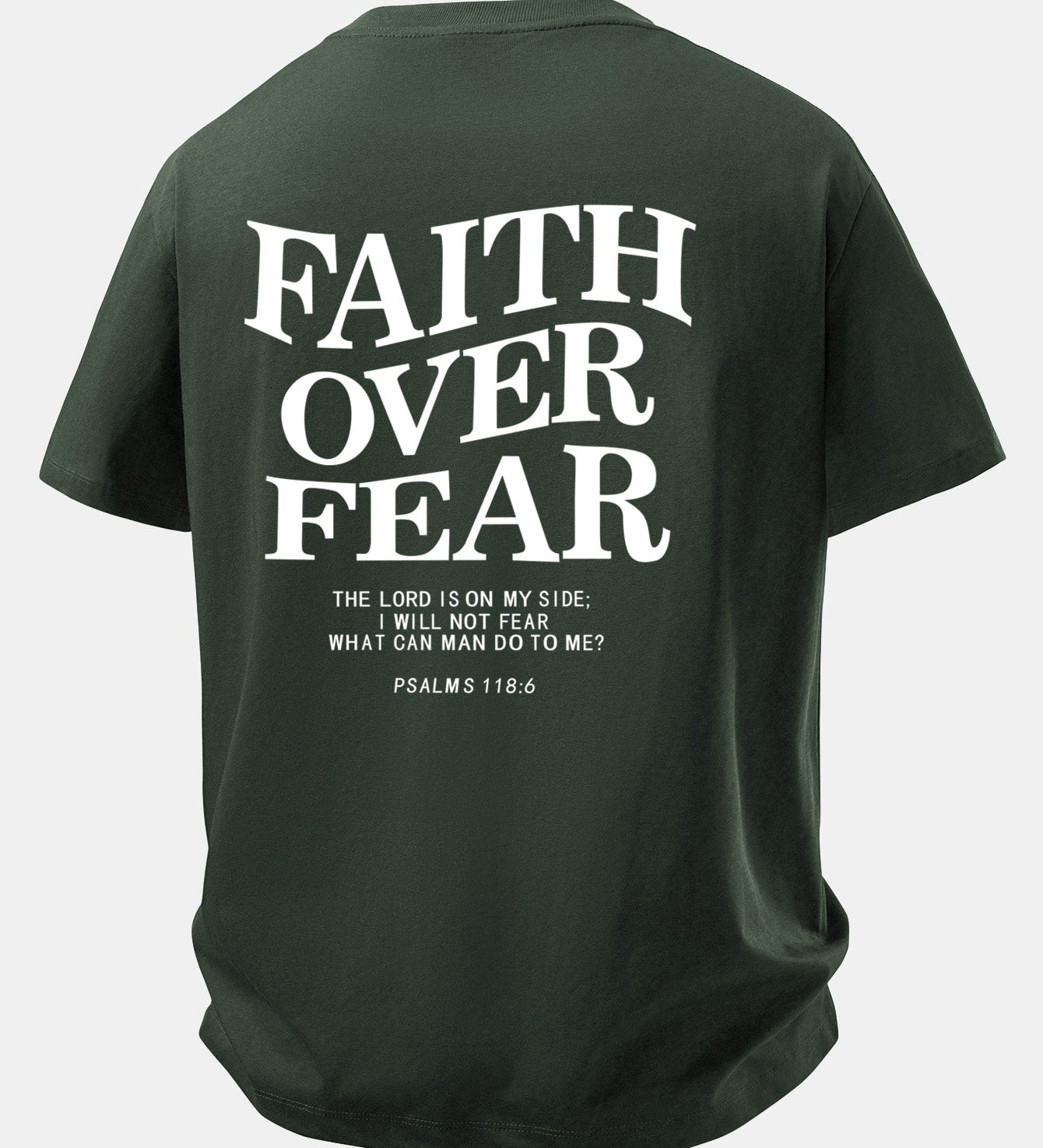 Tričko z bavlny s potlačou Faith Over Fear a voľným strihom