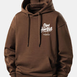 Mikina s kapucňou vo voľnom strihu s potlačou „Stay Humble“
