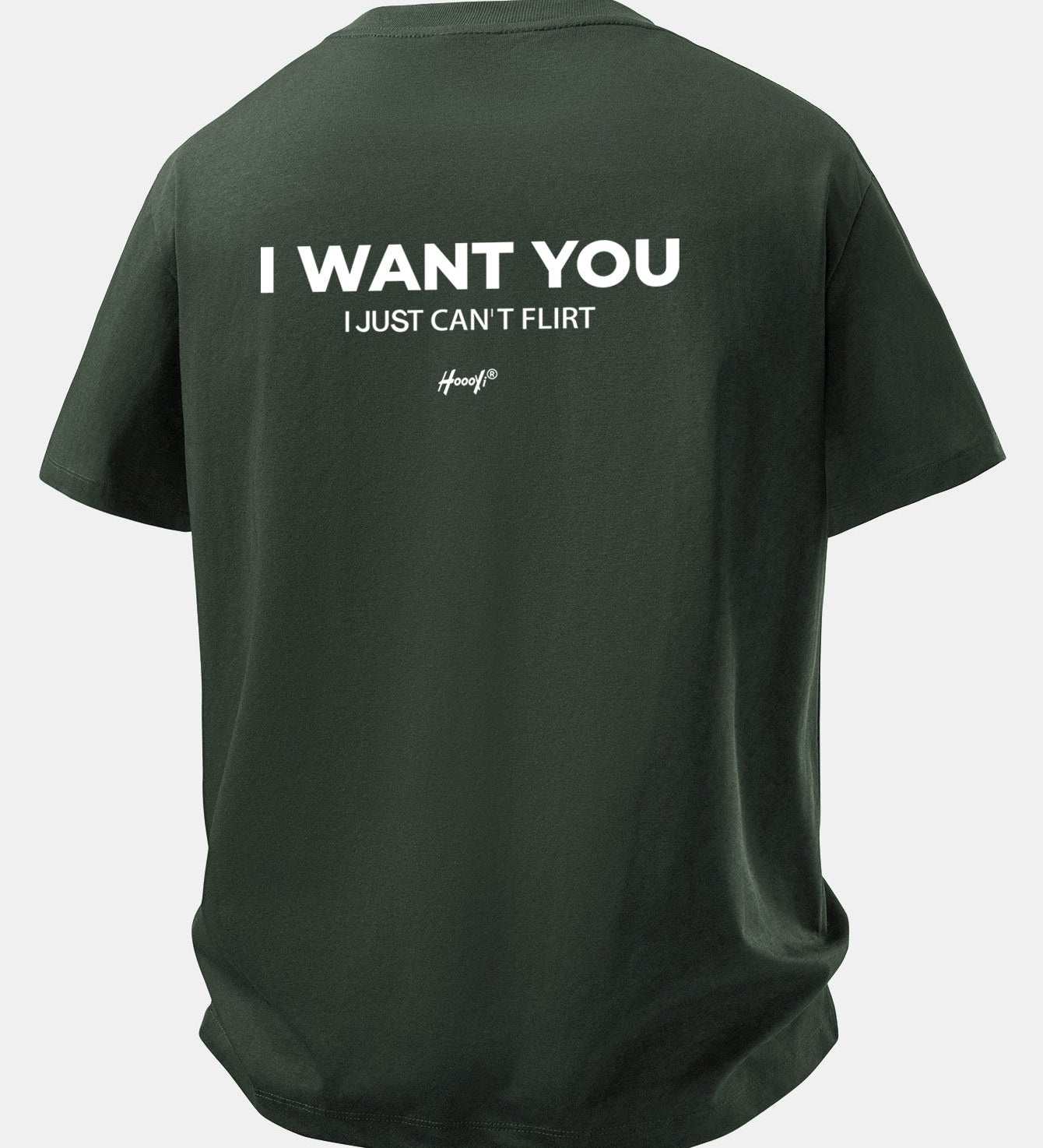 Tričko z bavlny s vtipnou potlačou na chrbte "Relax Fit I Want You But I Can't Flirt"