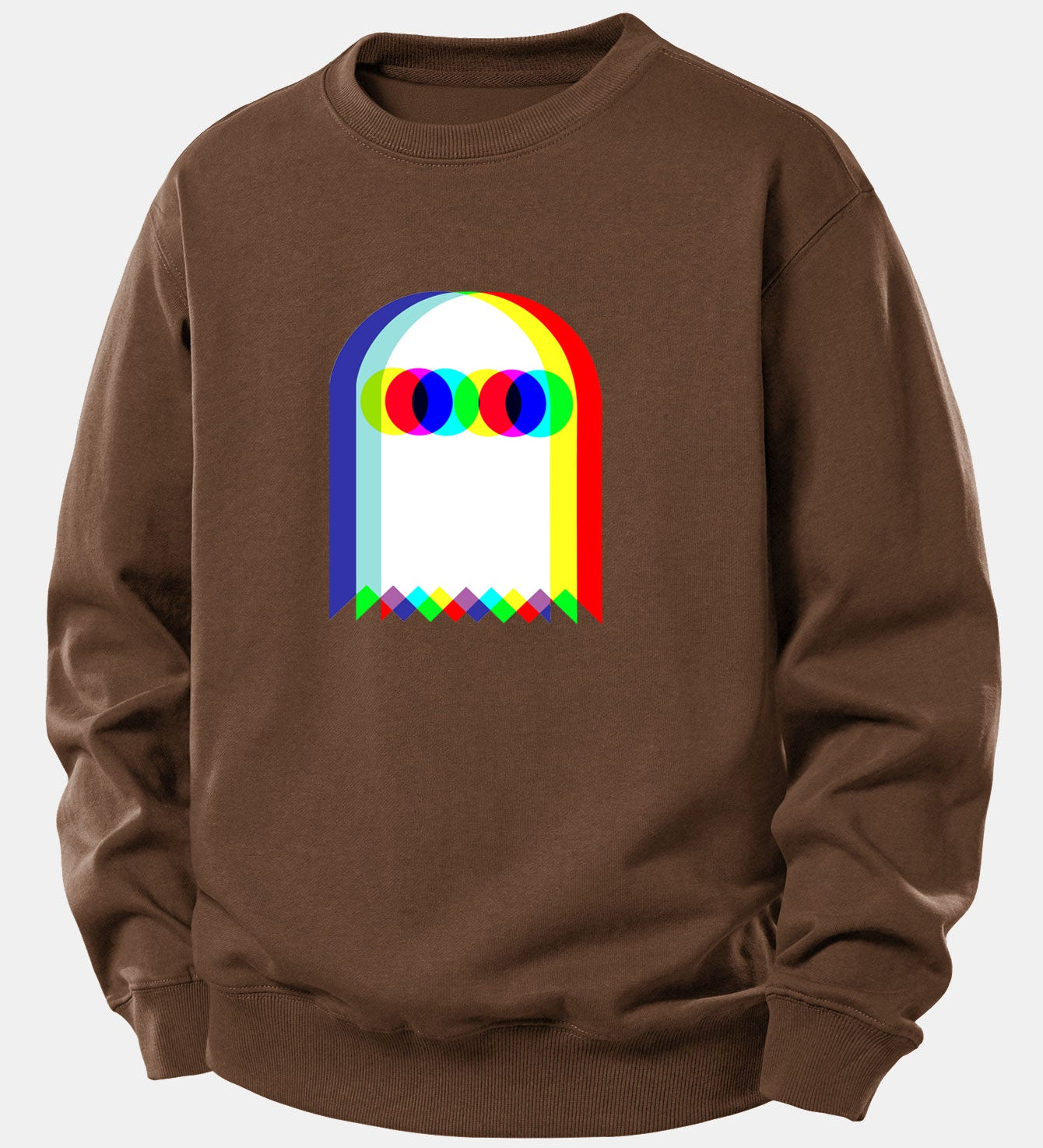 Pohodlná mikina s potlačou glitch ducha
