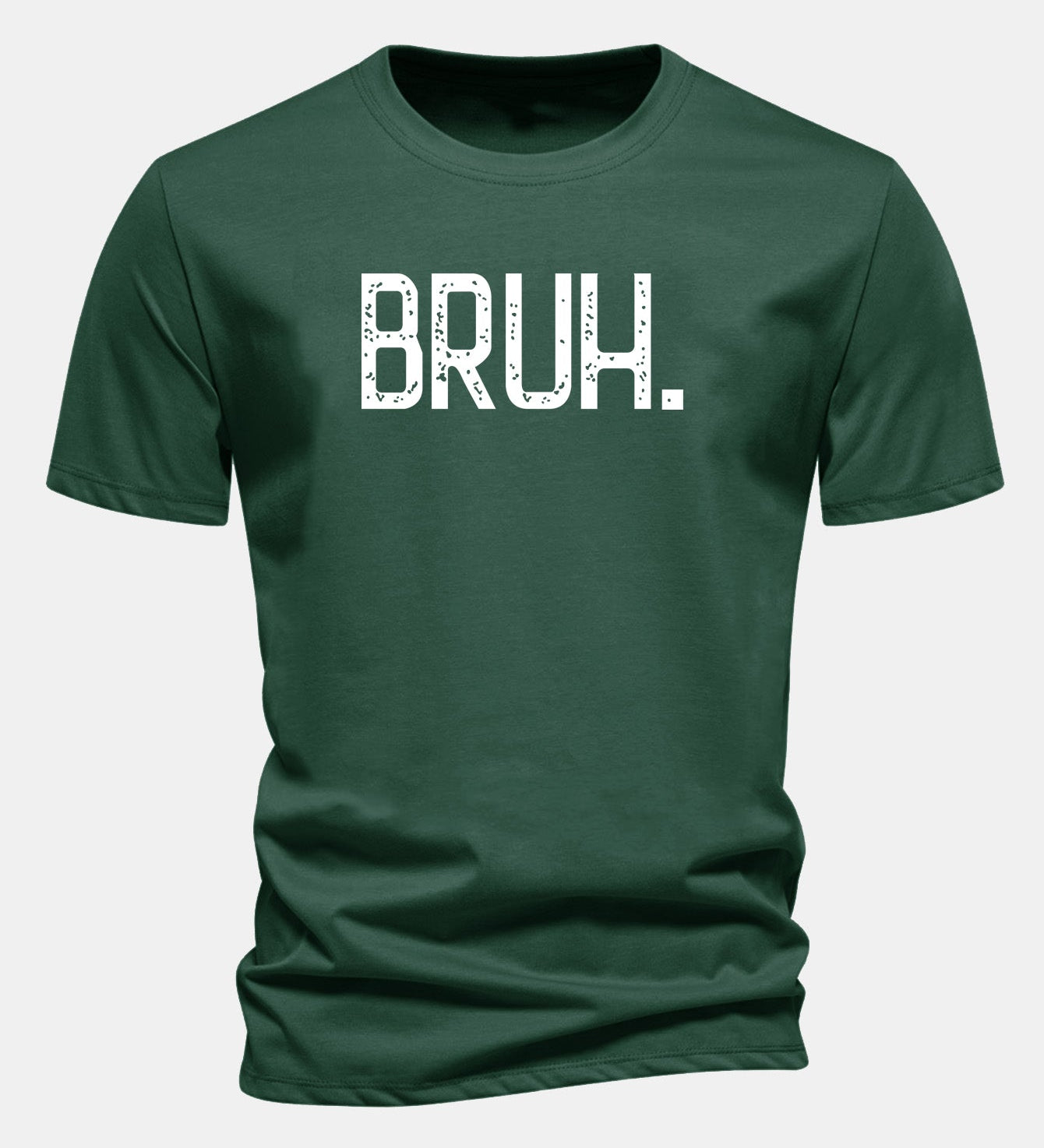 Bavlnené tričko s klasickým strihom a potlačou „Bruh“