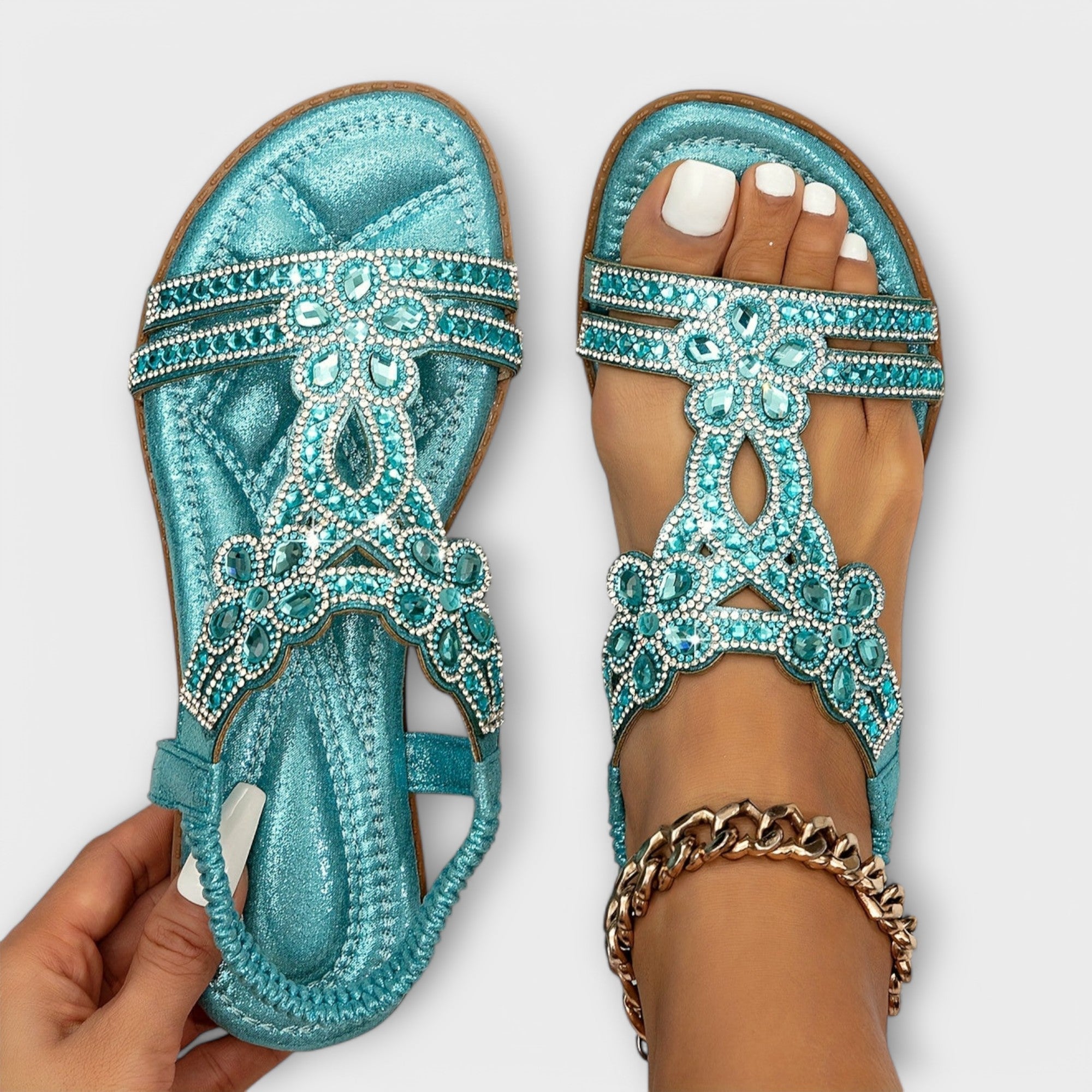 Marina – Boho sandále s pletenými remienkami