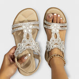 Marina – Boho sandále s pletenými popruhmi