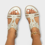 Marina – Boho sandále s pletenými popruhmi
