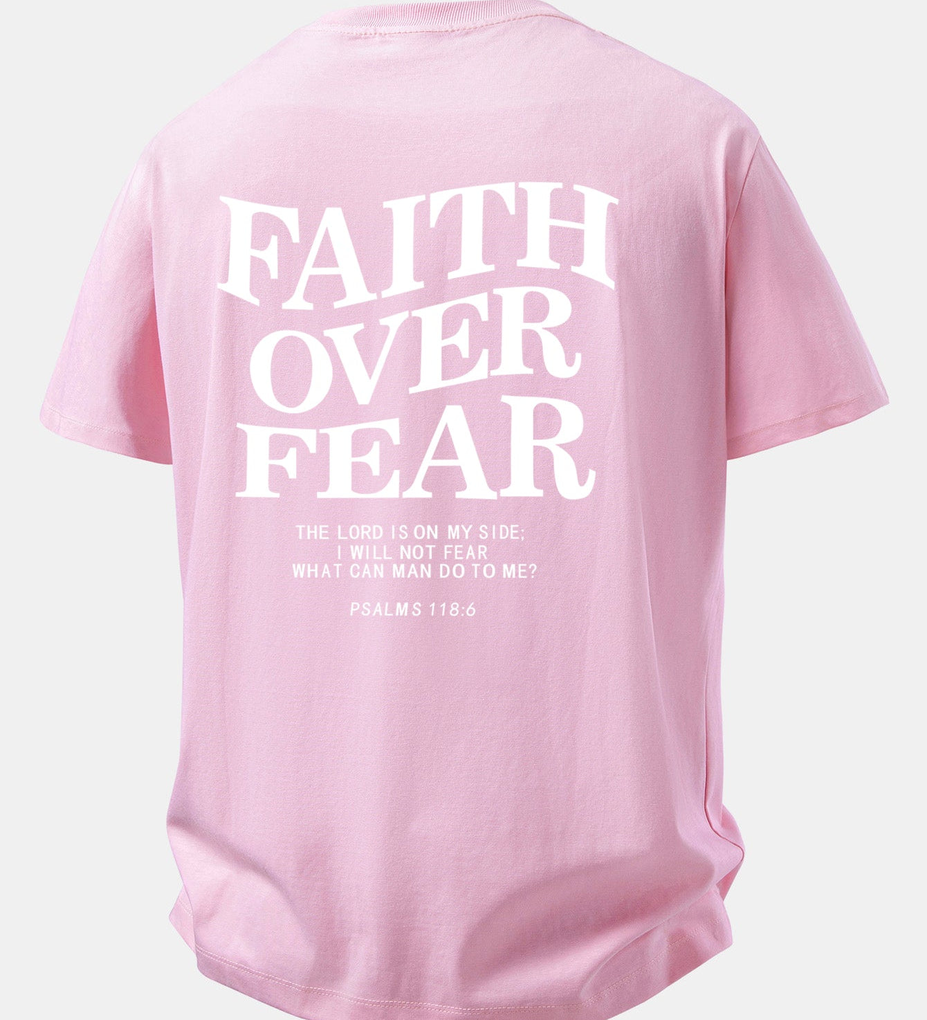 Tričko z bavlny s potlačou Faith Over Fear a voľným strihom