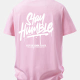 Pohodlné bavlnené tričko s potlačou Stay Humble