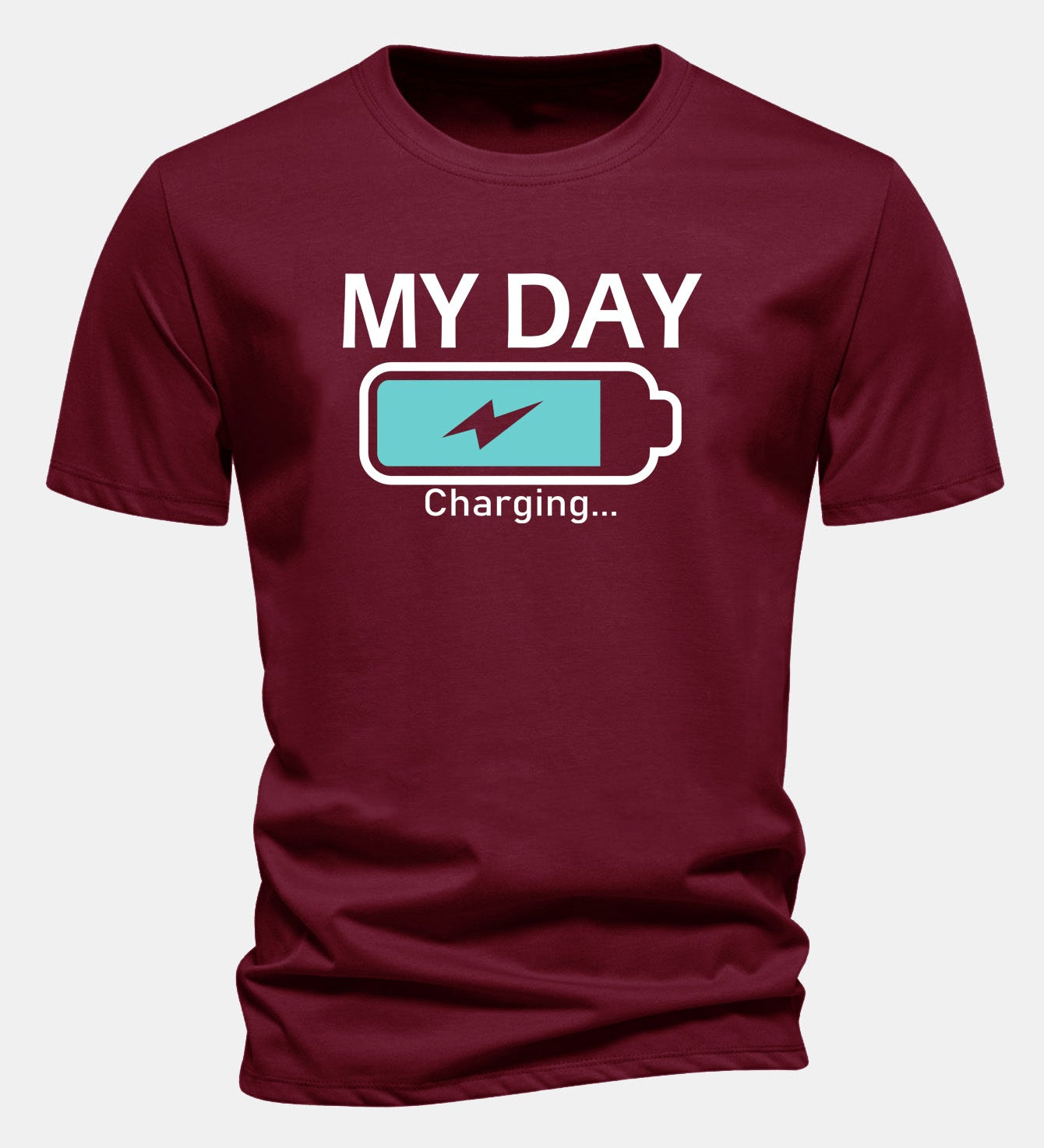 Bavlnené tričko s pravidelným strihom, potlačou „My Day“ a nabíjacou batériou