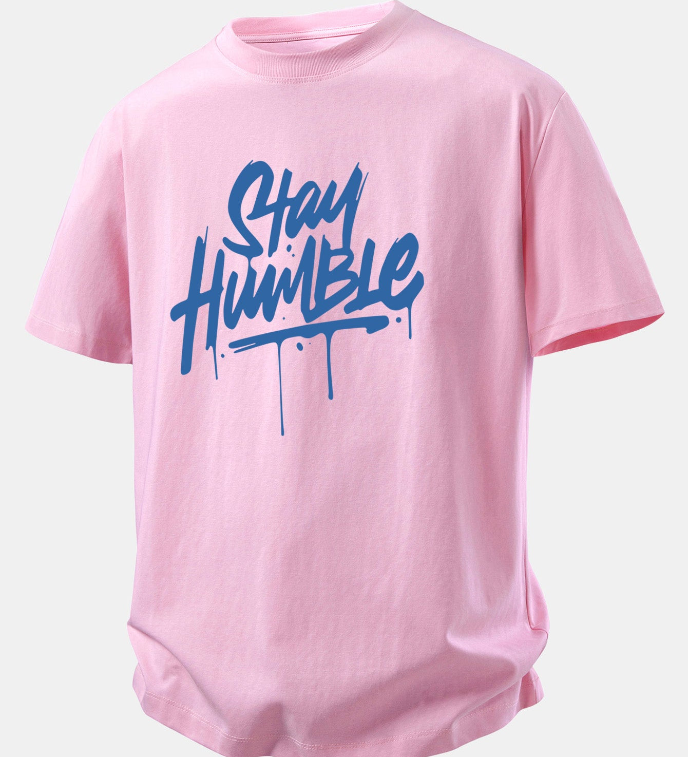 Bavlnené tričko s voľným strihom a potlačou Stay Humble
