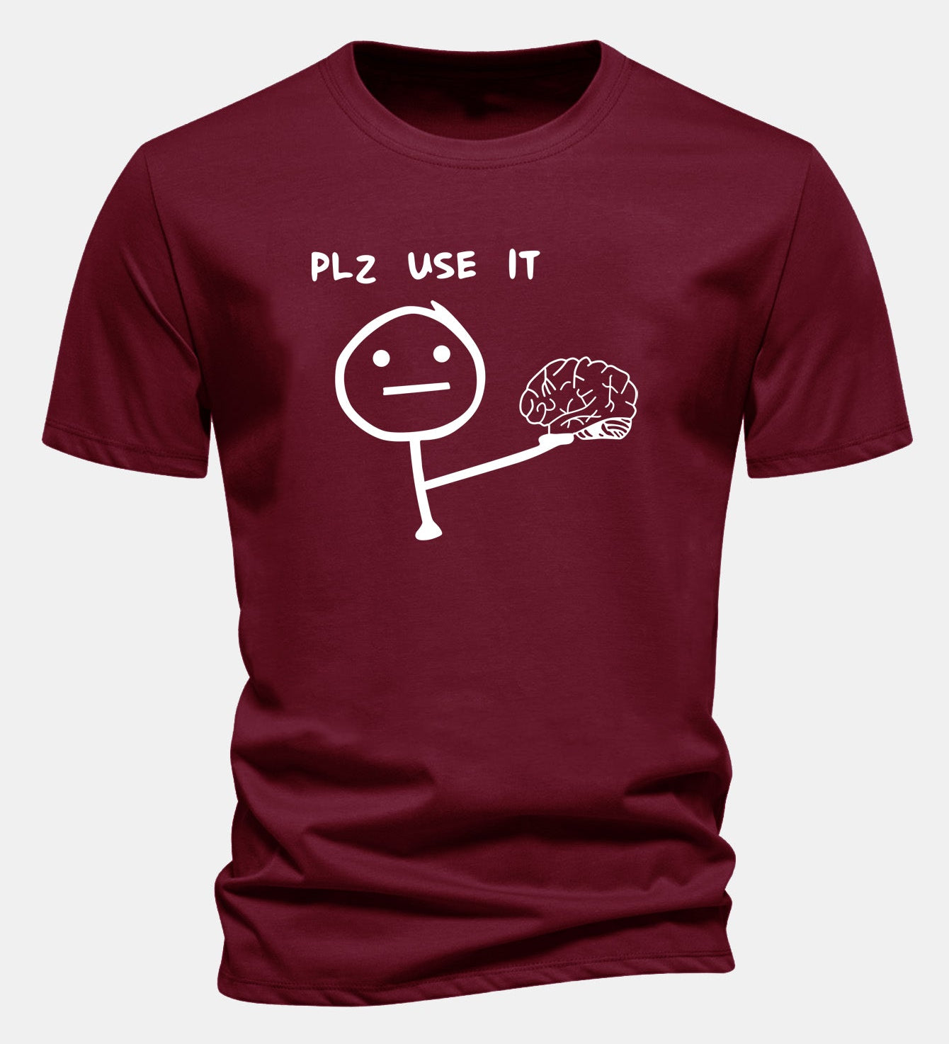 Bavlnené tričko s klasickým strihom a potlačou „Please Use It Brain“