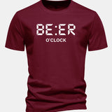 Tričko z bavlny s pravidelným strihom a potlačou „Beer O'Clock“