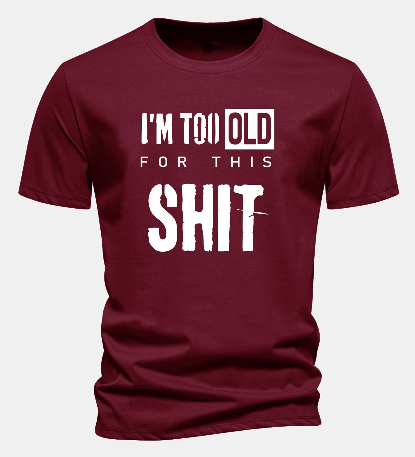 Tričko z bavlny s klasickým strihom a potlačou „I'm Too Old For This Shit“