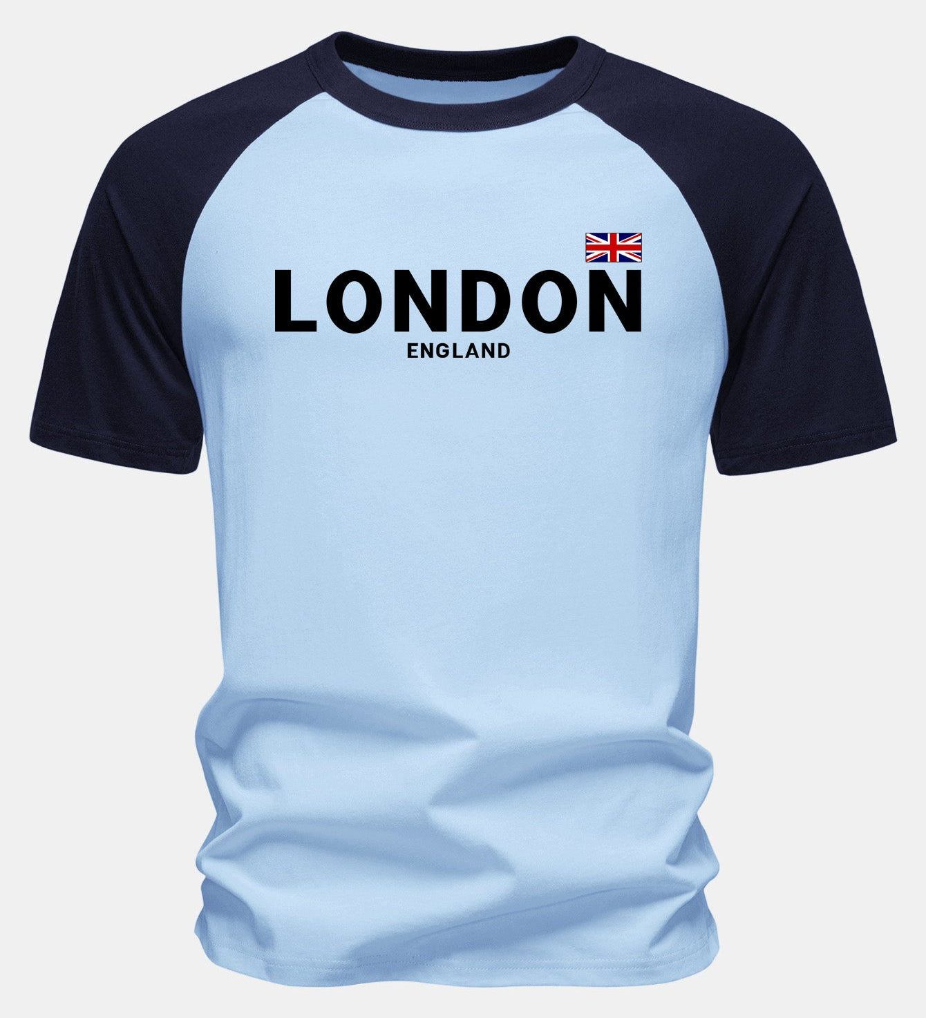 T-shirt z bavlny s potlačou «England London» s raglánovými rukávmi