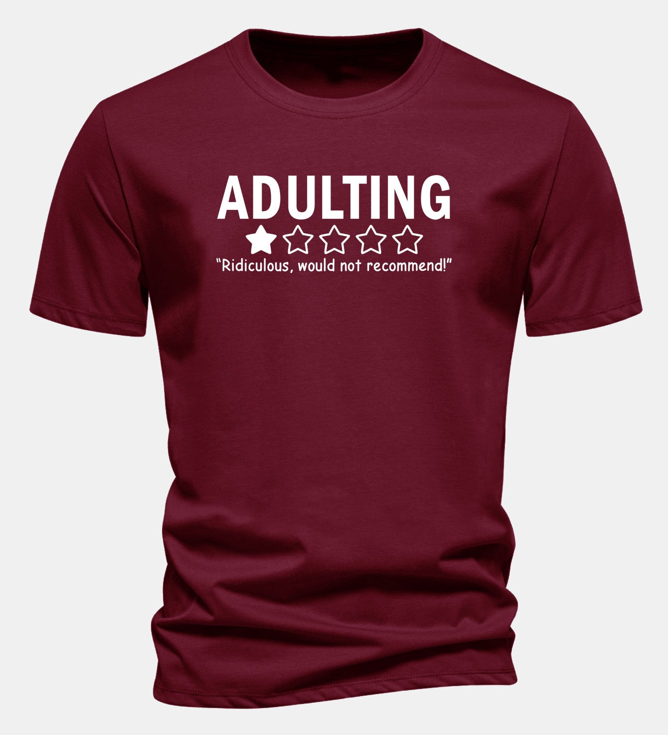Bavlnené tričko s potlačou "Adulting", klasický strih