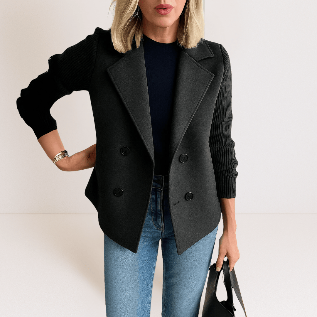 Marta™ | Elegantný kabát s chlpatými rukávmi