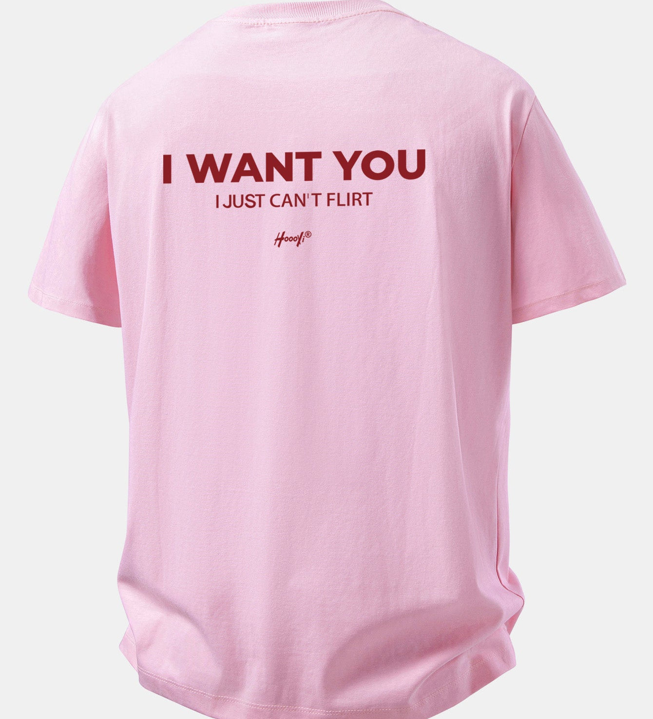 Tričko z bavlny s vtipnou potlačou na chrbte "Relax Fit I Want You But I Can't Flirt"