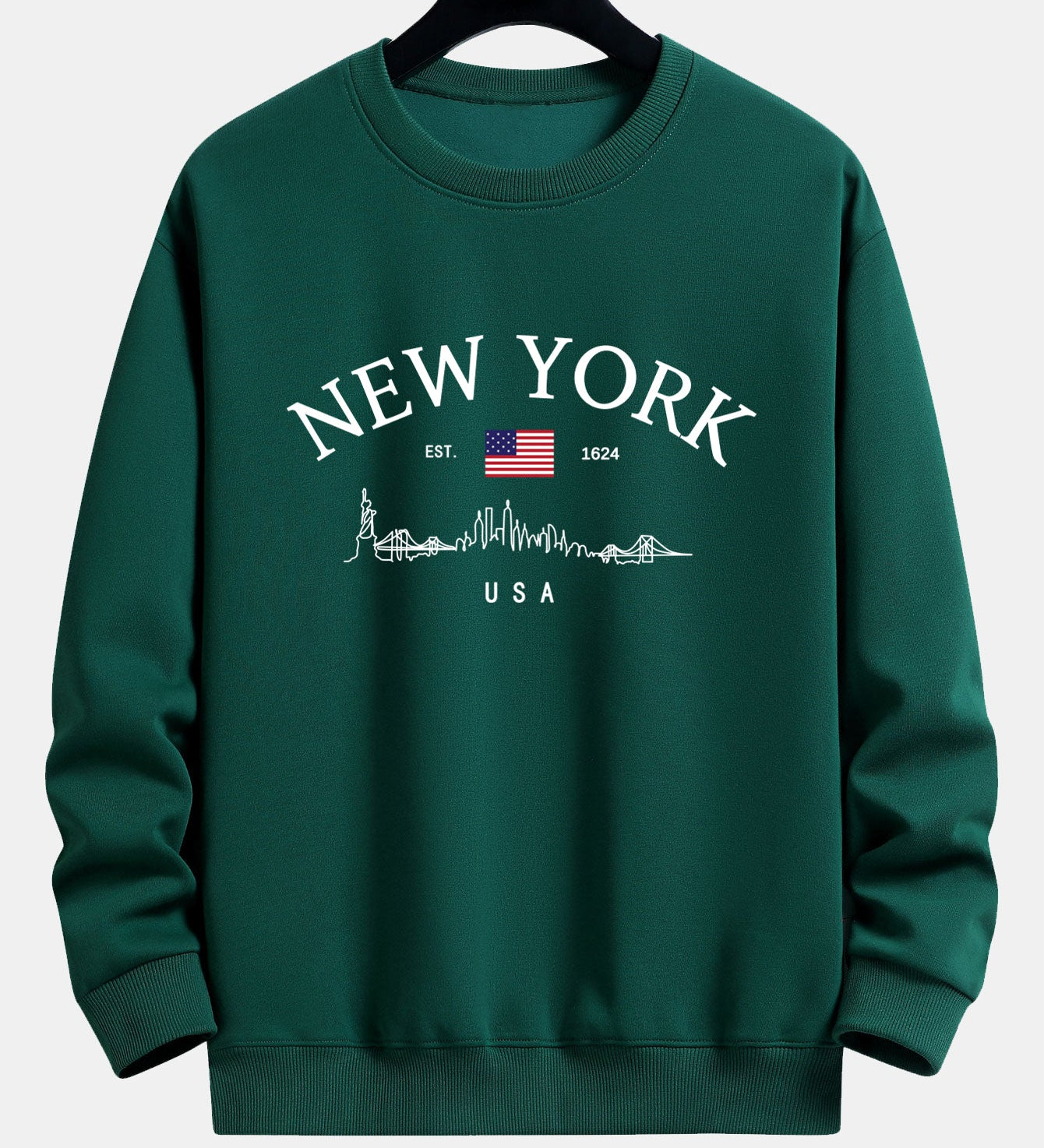 Mikina s voľným strihom a potlačou New York