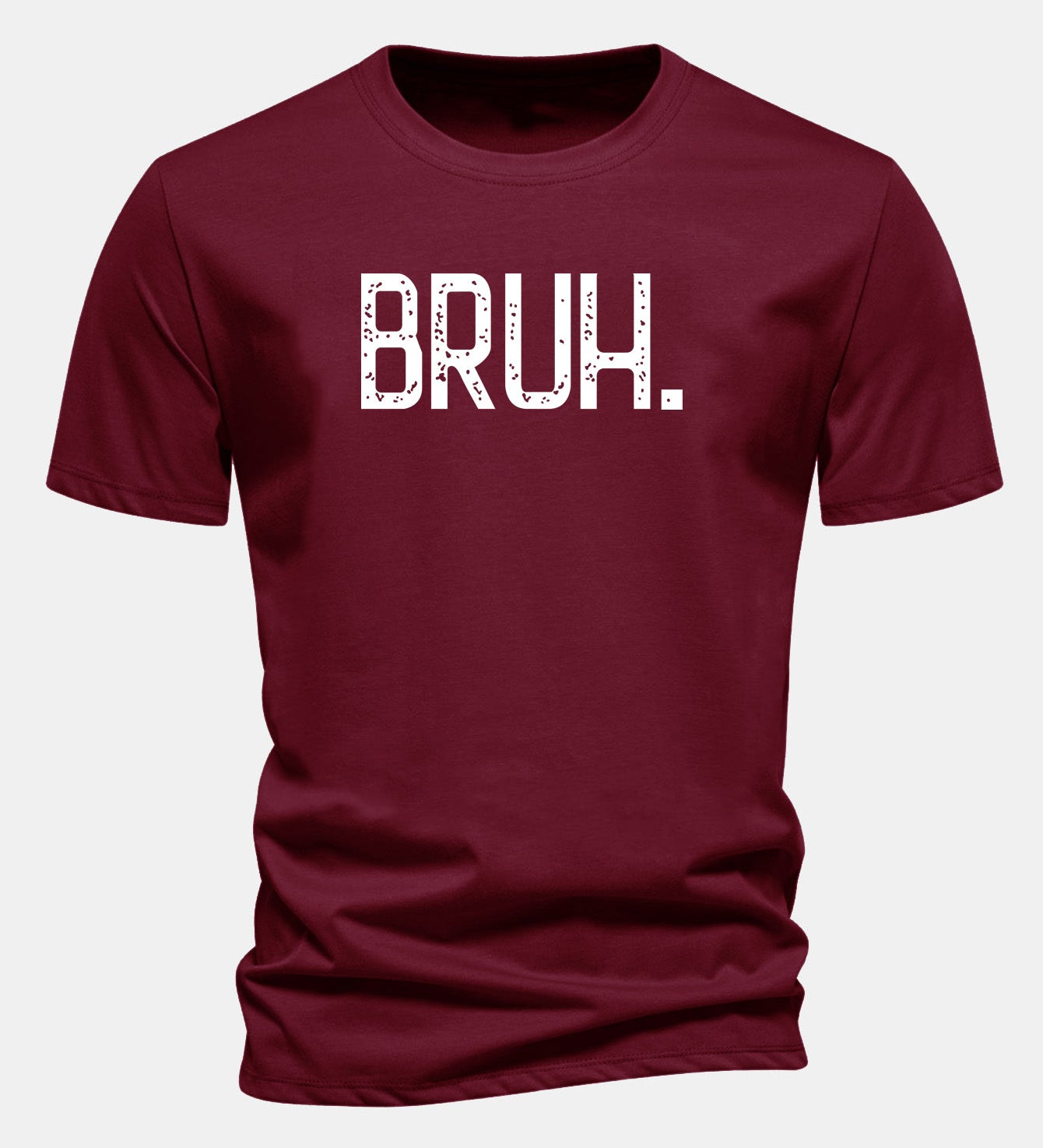 Bavlnené tričko s klasickým strihom a potlačou „Bruh“