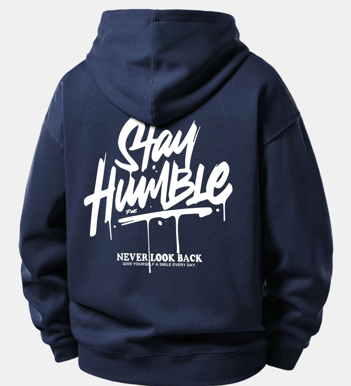 Mikina s kapucňou vo voľnom strihu s potlačou „Stay Humble“