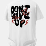 Pohodlné bavlnené tričko s potlačou „Never Give Up“