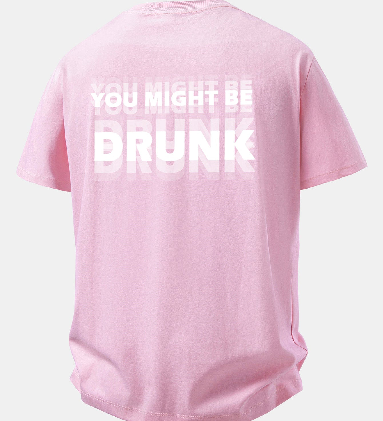 Tričko z bavlny s voľným strihom a potlačou na chrbte „You Might Be Drunk“