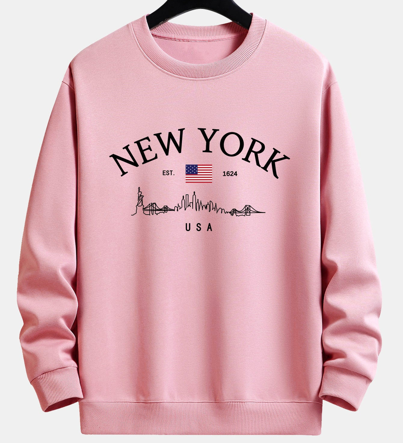 Mikina s voľným strihom a potlačou New York
