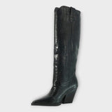 Miryana - Čižmy s Kroko vzorom a Elegantným Opätkom
