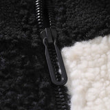 Kabát s vysokým golierom z teddy fleece v károvanom vzore