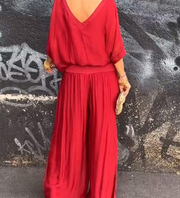 Larisa – Elegantný Letný Set s Voľnými Nohavicami