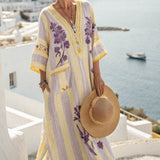 Crina – Kaftan šaty s kyticou Provence